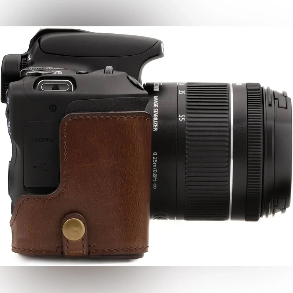 MegaGear Canon EOS Rebel SL2, 200D 18-55mm Lens Ever Ready Leather Camera Case